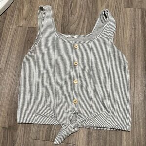Striped Gray Sleeveless Top